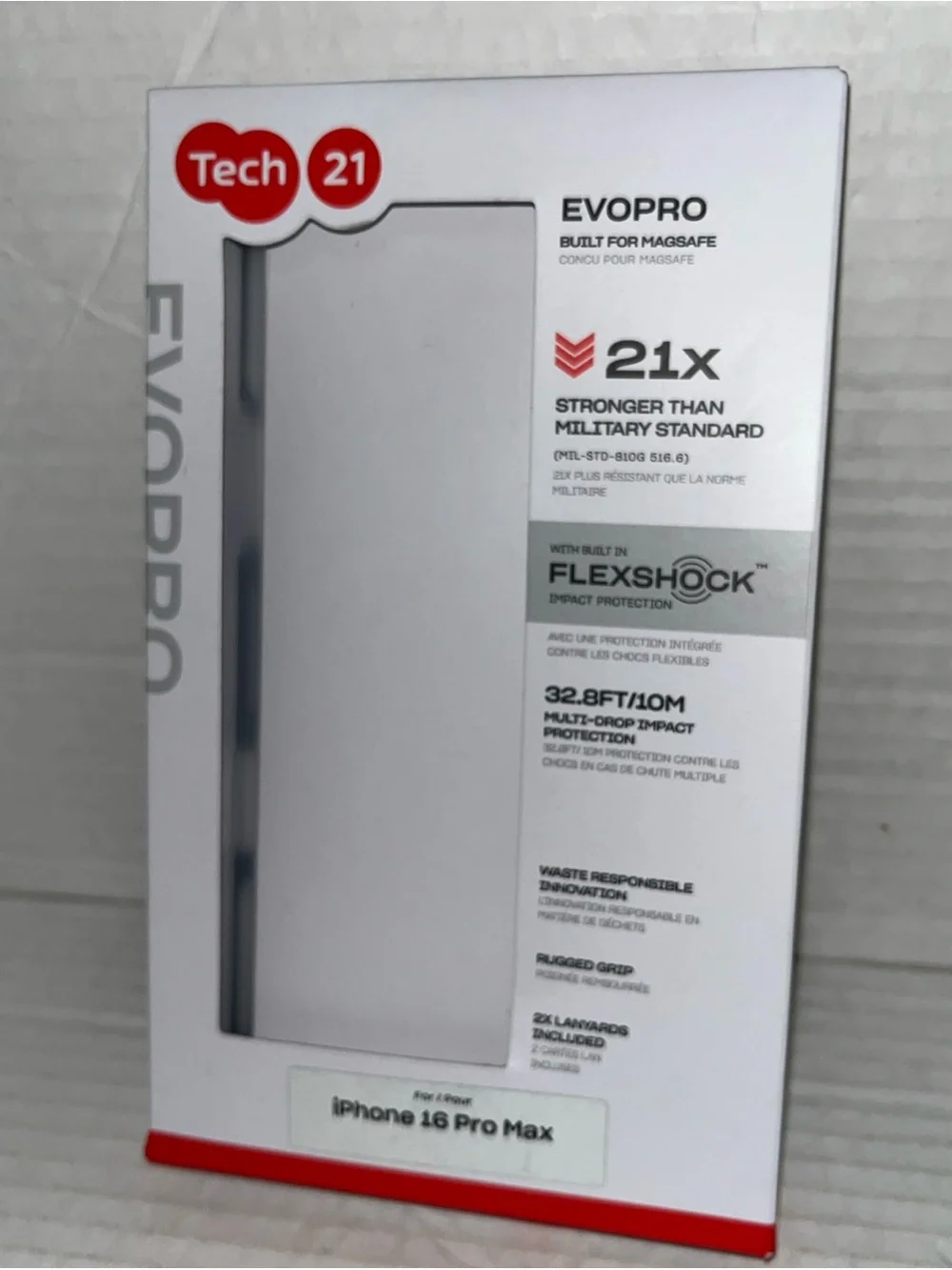 Tech21 EvoClear Series Case for MagSafe for Apple iPhone 16 Pro Max - Clear